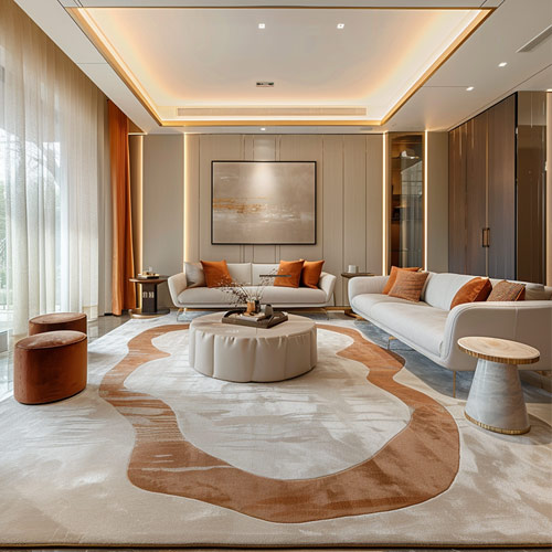 Custom rug in reception area