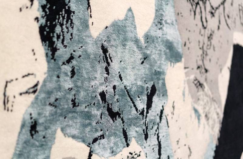 Embedded rug close up