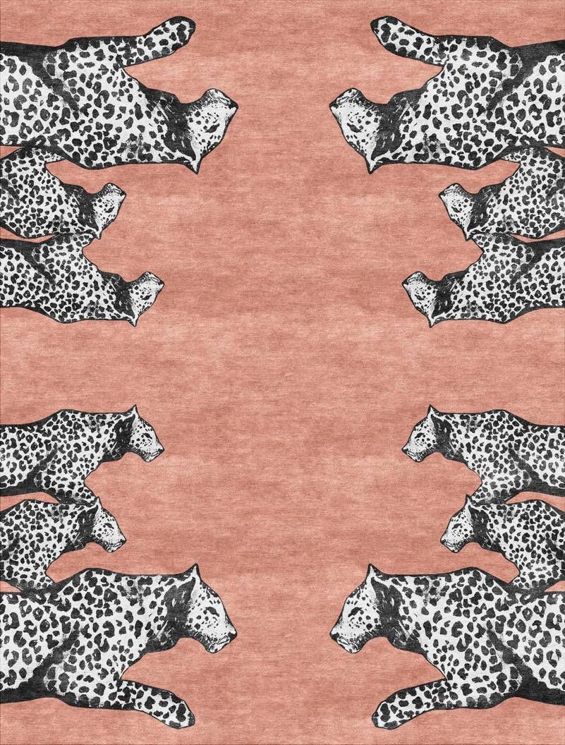 Leopards Pink Rug by Jimmie Martin 