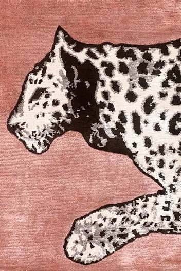 Leopards Pink Rug by Jimmie Martin